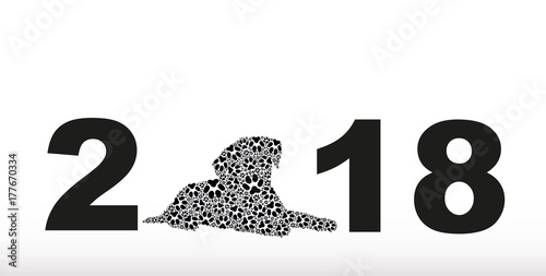 Symbol of 2018 year. Silhouette of a dog.