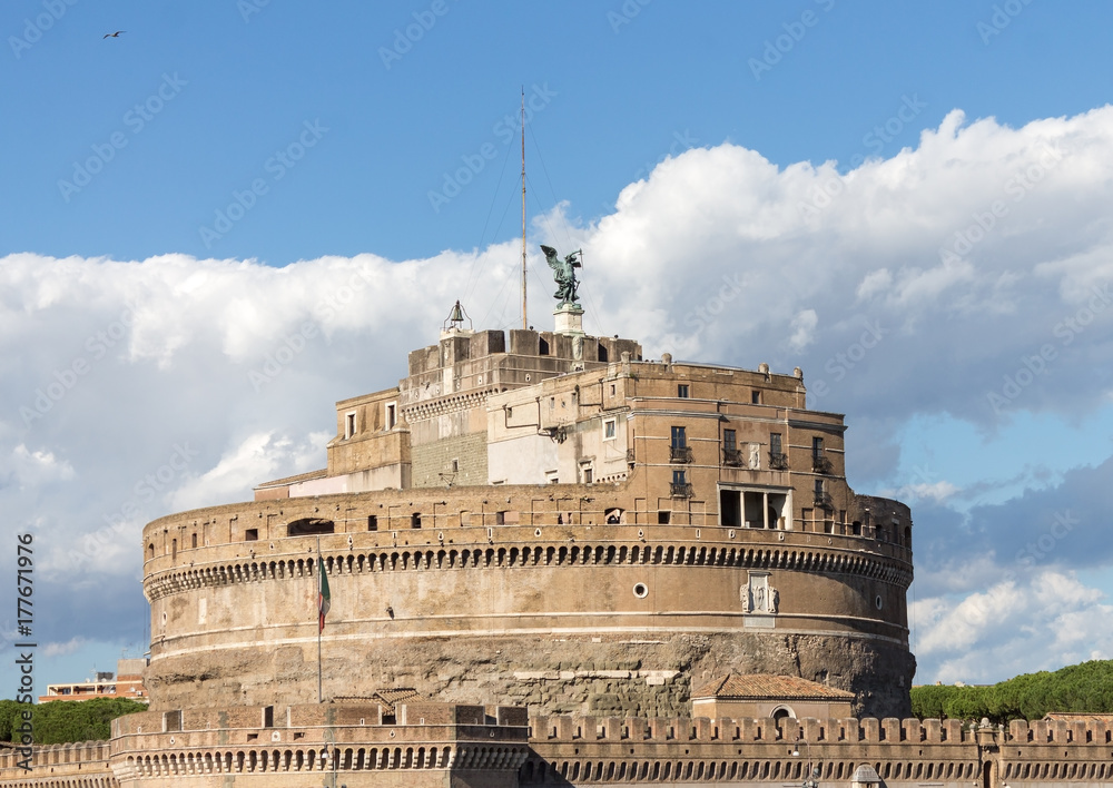 Ancient Saint Angelo castle in Rome, Italy