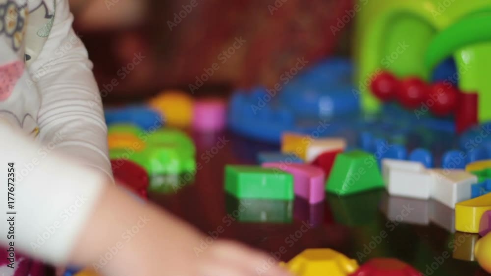 Child Playing In The Plastic Constructor Child Playing In The Plastic Constructor