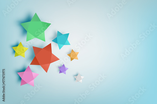 Coloful star paper art