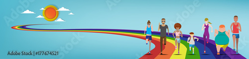 Everybody can run on the rainbow can use for running event