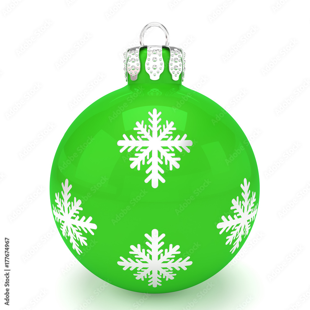 3d render of green christmas bauble with pattern over white background - merry christmas concept 3d render of green christmas bauble with pattern over white background - merry christmas concept