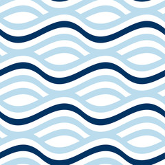 Acrylglasbilder Blau-weiße Muster Wellenstreifen in Naivem Blau  © galyna_p