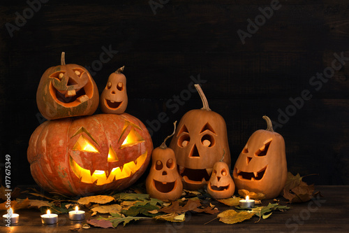 Family of Halloween Pumpkins