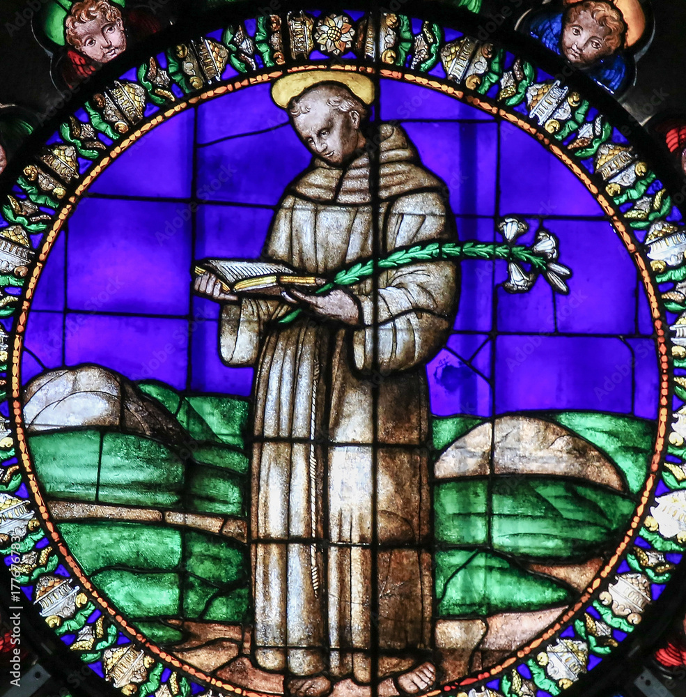 Obraz premium Stained Glass - Saint Anthony of Padua