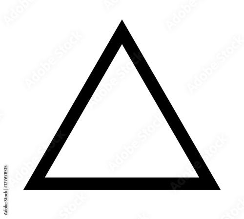 Triangle up arrow or pyramid line art vector icon for apps and websites photo