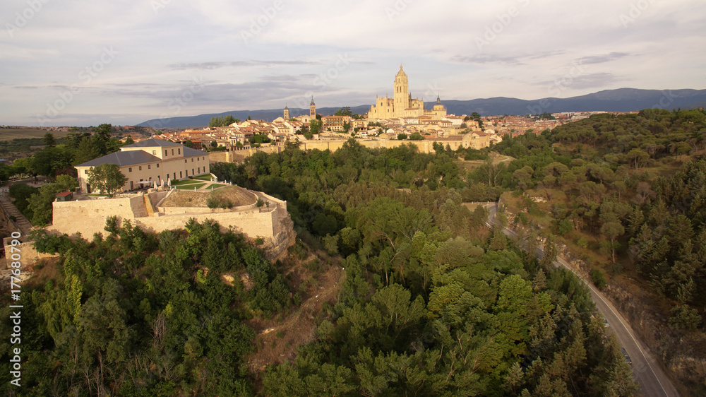 Panoramic view of Segovia city, Spain