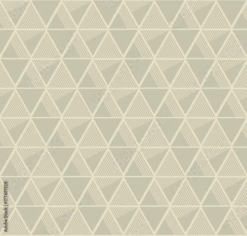 concept seamless pattern with pale mono-color geometry triangle. simple 3d illusion abstract geometry line motif for surface design photo