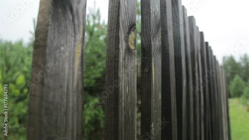 Wooden fence in the village_2