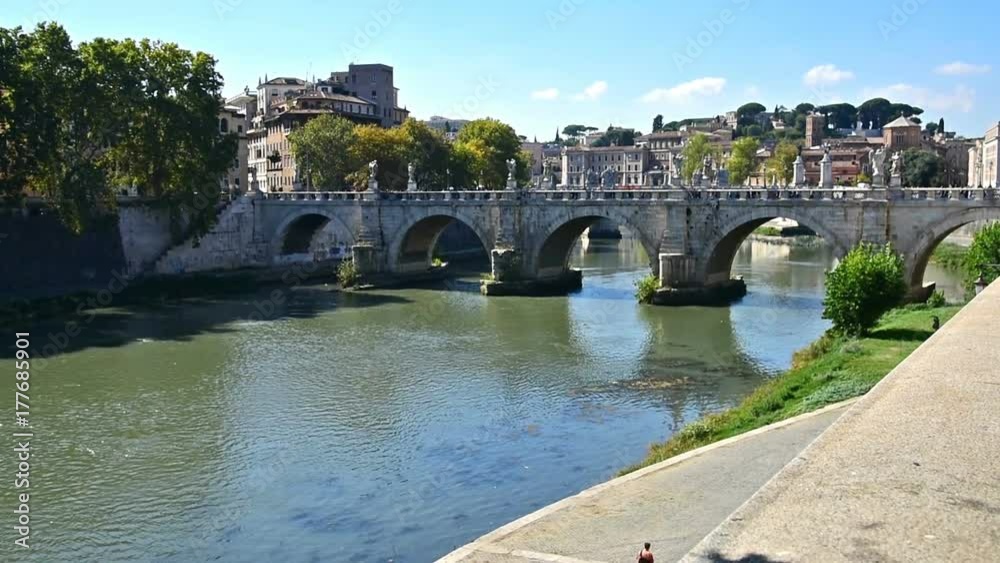 Tiber river under a blue sky. Rome, Italy Tiber river under a blue sky. Rome, Italy