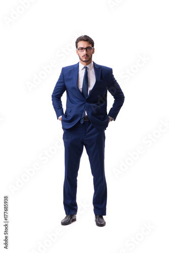 Young businessman isolated on white background