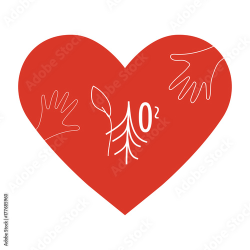 Enviromental protection or save ecology concept icon. Could be also used as Save the Forest vector illustration.