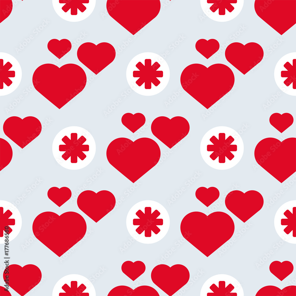 Simple red heart sharp vector seamless pattern background color card beautiful celebrate bright emoticon symbol holiday abstract art decoration. Simple red heart sharp vector seamless pattern background color card beautiful celebrate bright emoticon symbol holiday abstract art decoration.