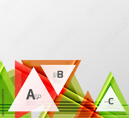 Color triangles background design photo