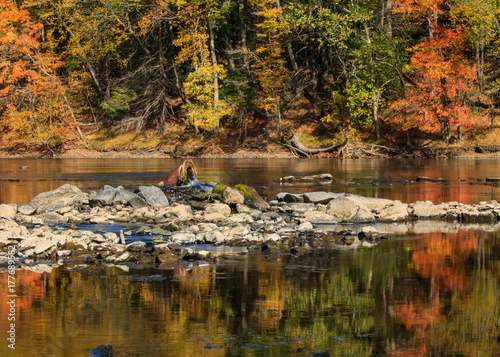 The water pipe in the river photo