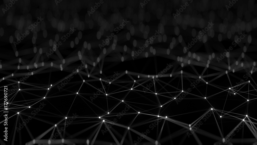Obraz premium Futuristic network connection concept rendered with DOF