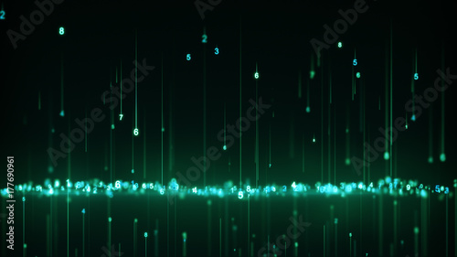 Green digital data line mad...