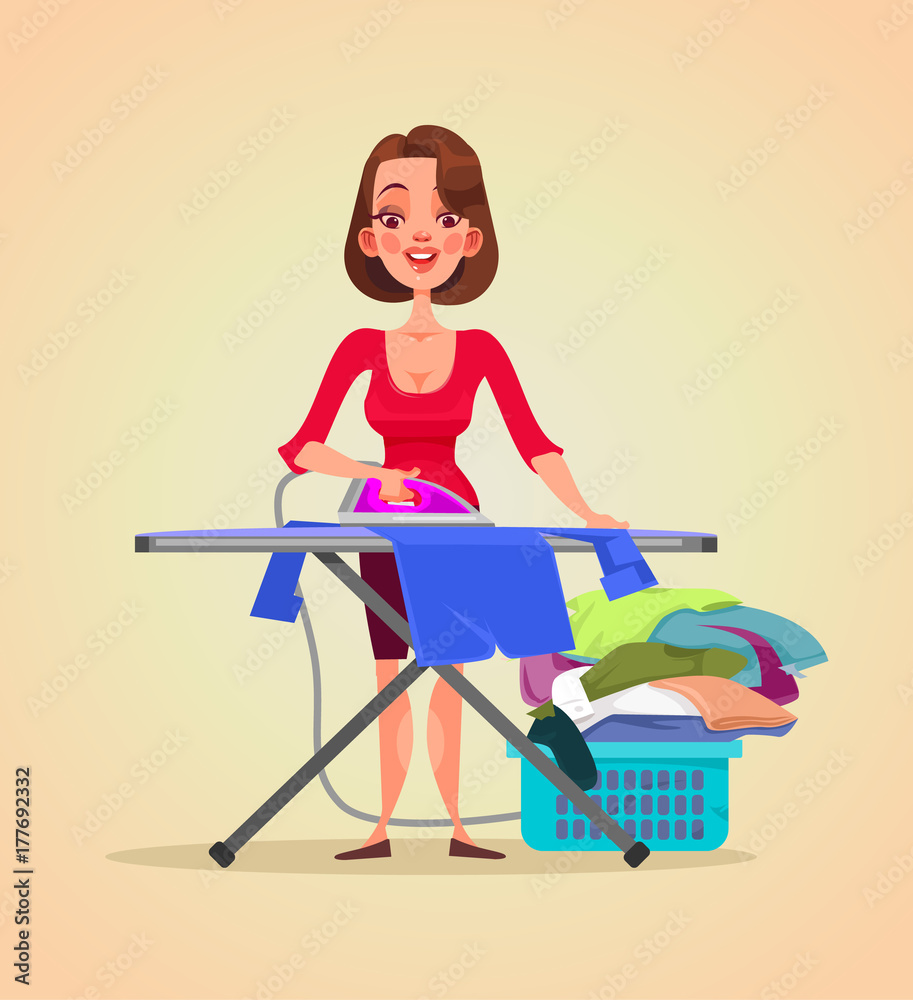 ironing clothes cartoon