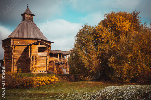 Ancient wooden tower - vintage style