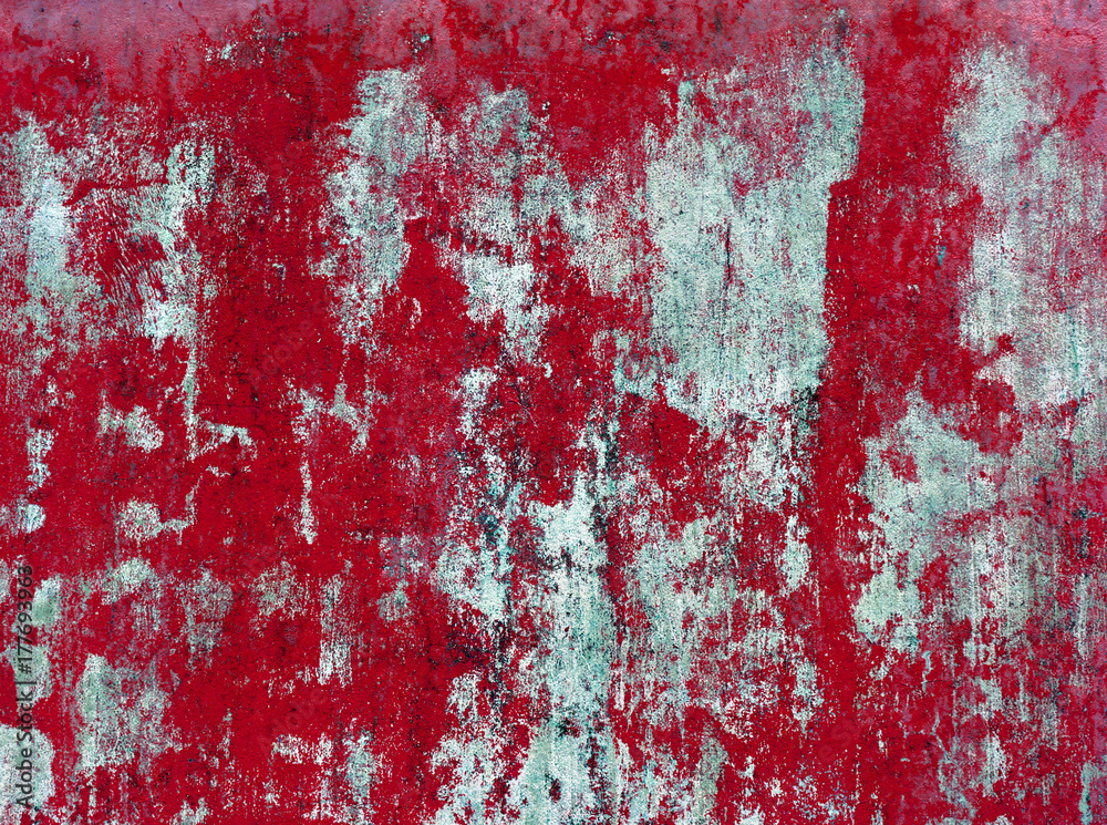 Naklejka premium Old concrete grunge red wall