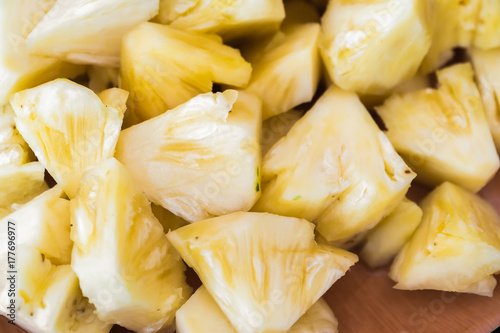 Sliced Pineapple on Chopping Board