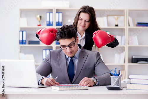 Office conflict between man and woman