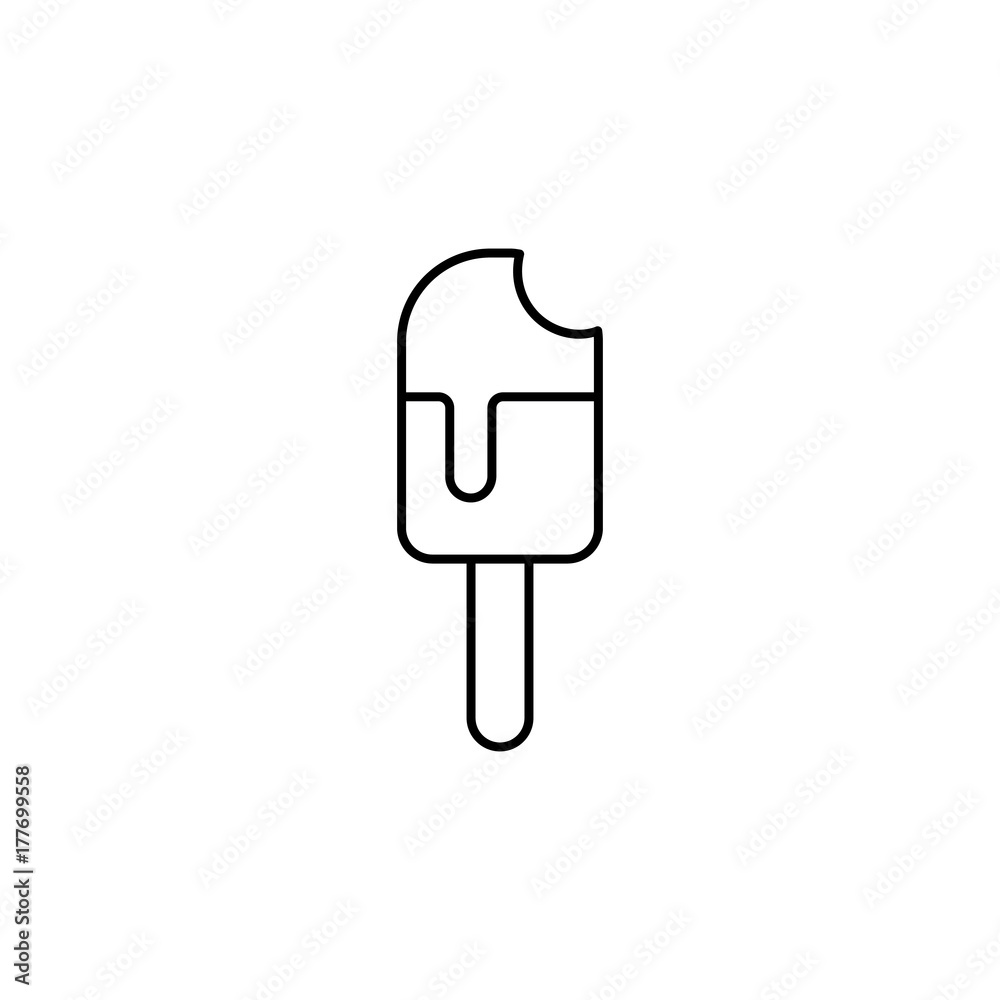 popsicle bitten off ice cream line black icon popsicle bitten off ice cream line black icon