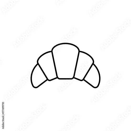 Slika na platnu Printcroissant pastry line black icon