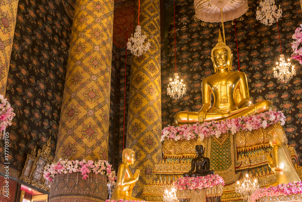 The buddha statue in chapel Thailand.