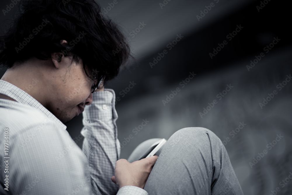 business man is stressed from his work. depression and anxiety concept. business man is stressed from his work. depression and anxiety concept.