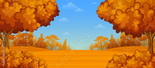 Autumn forest landscape