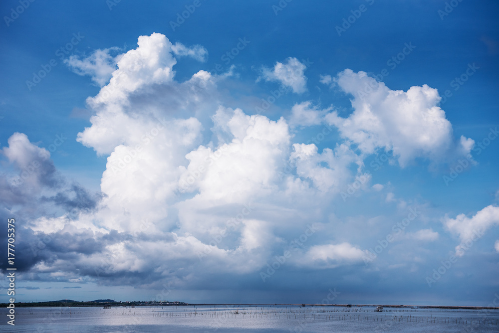 Cloud and blue sky over the sea