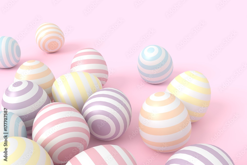 Fototapeta premium Colorful balls background in pastel tone. 3d rendering.