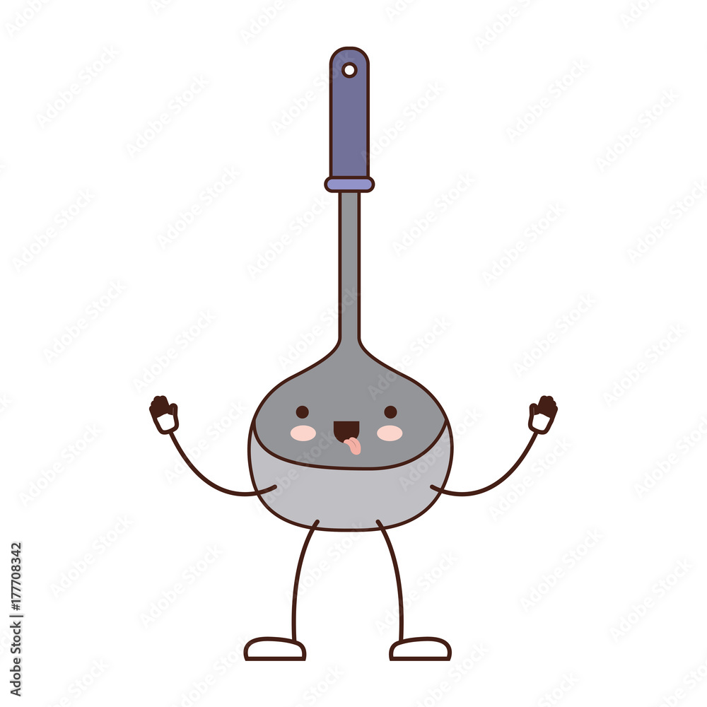 soup ladle utensil colorful cartoon silhouette soup ladle utensil colorful cartoon silhouette