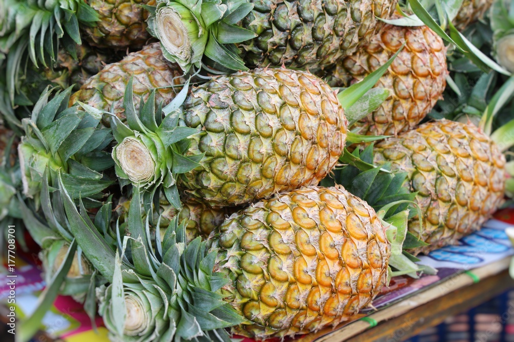 Fresh pineapple is delicious in street food Fresh pineapple is delicious in street food