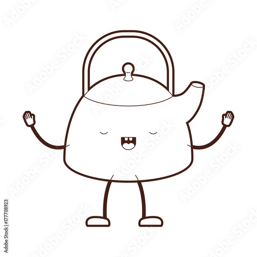 kettle jar cartoon brown silhouette