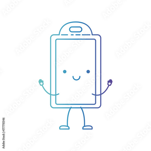 chopping board utensil cartoon in degraded blue color contour