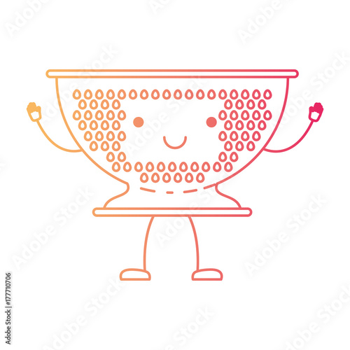 kitchen drainer cartoon in degraded red color contour