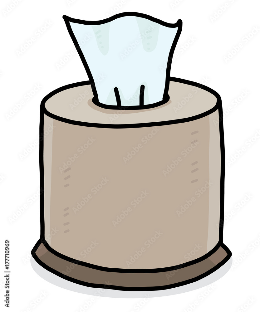tissue paper in plastic box / cartoon vector and illustration, hand drawn  style, isolated on white background. Stock Vector | Adobe Stock