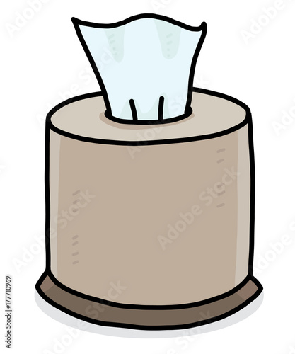 tissue paper in plastic box / cartoon vector and illustration, hand drawn style, isolated on white background.