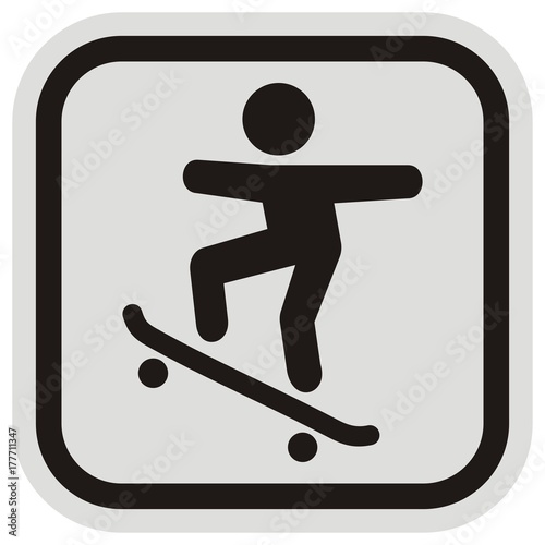 trail for skateboarders, traffic sign, vector icon