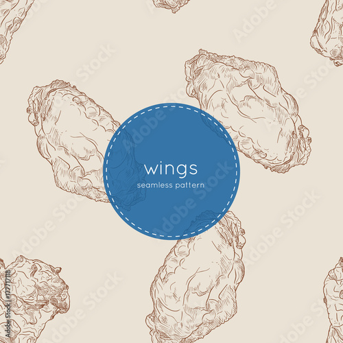 buffalo chicken wings. seamless pattern vector.