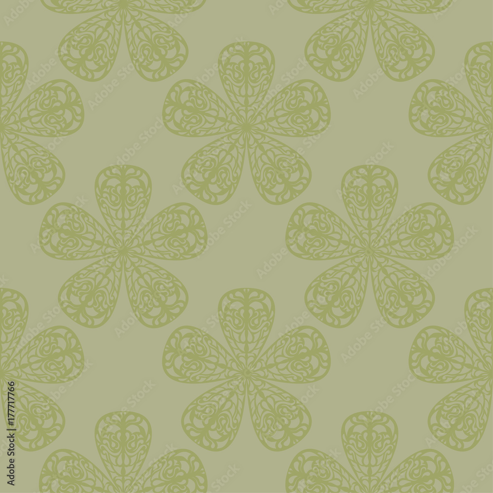 Olive green floral seamless pattern Olive green floral seamless pattern