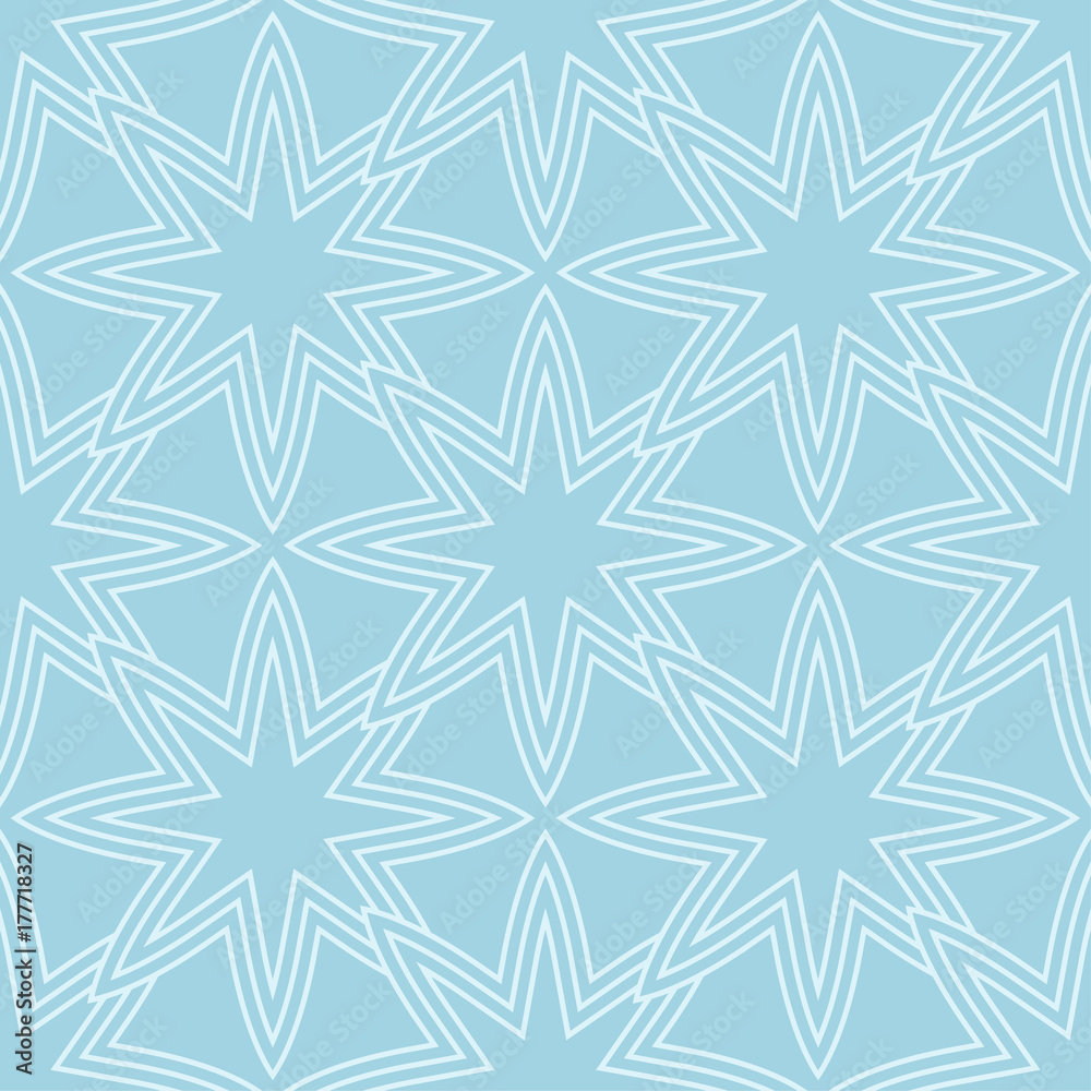 Geometric seamless pattern. Pale blue ornamental design