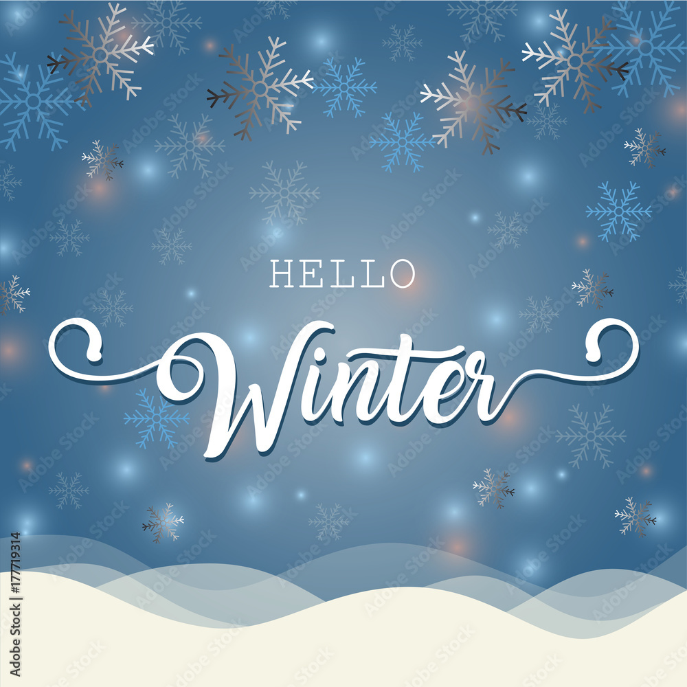 Hello winter vector illustration Hello winter vector illustration