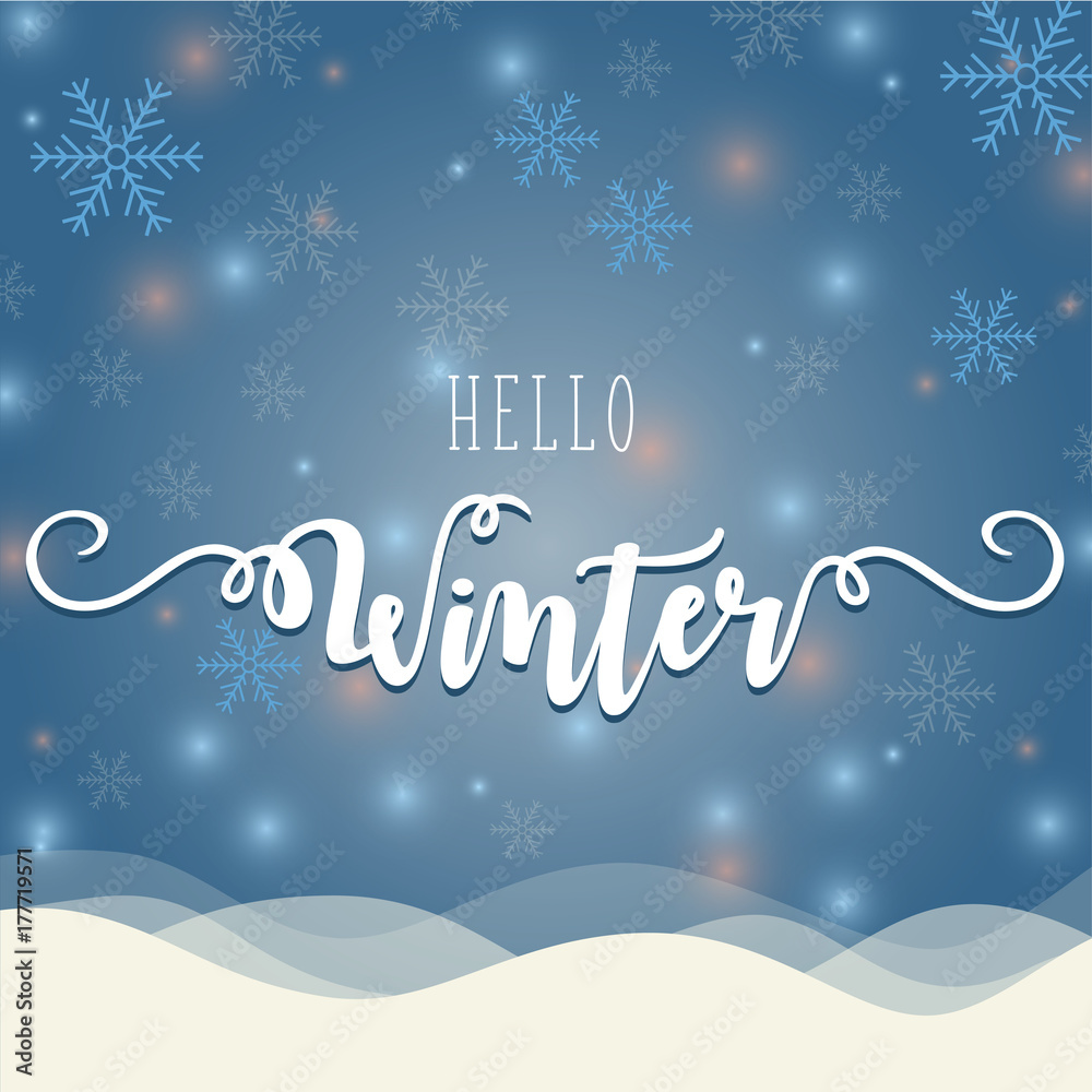 Hello winter vector illustration