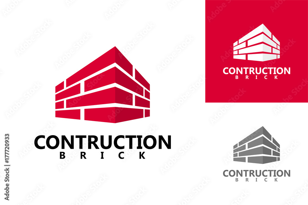 Brick Contruction Logo Template Design - obrazy, fototapety, plakaty 