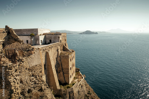 Ruins of old prison on Procida island in Italy