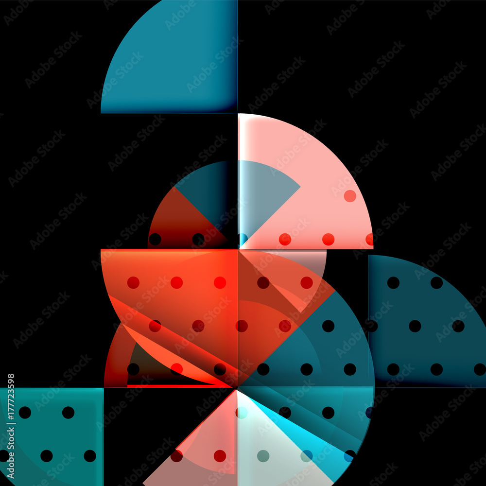 Circle elements on black background Circle elements on black background