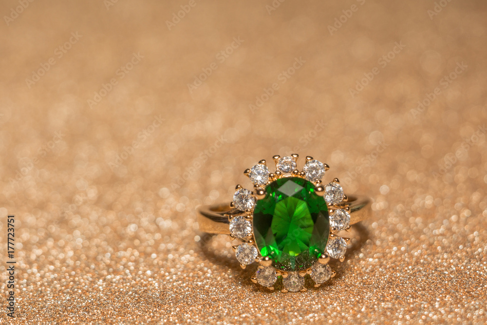 Golden Ring with Emerald Golden Ring with Emerald